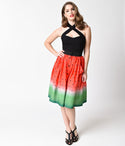Watermelon Ombre Button Up Elora Swing Skirt