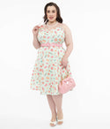 Belted Pocketed Back Zipper Sweetheart General Print Spaghetti Strap Dress