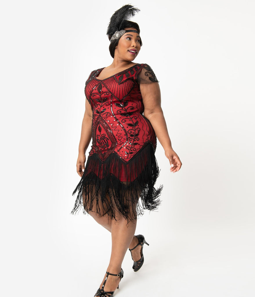 black red dress plus size