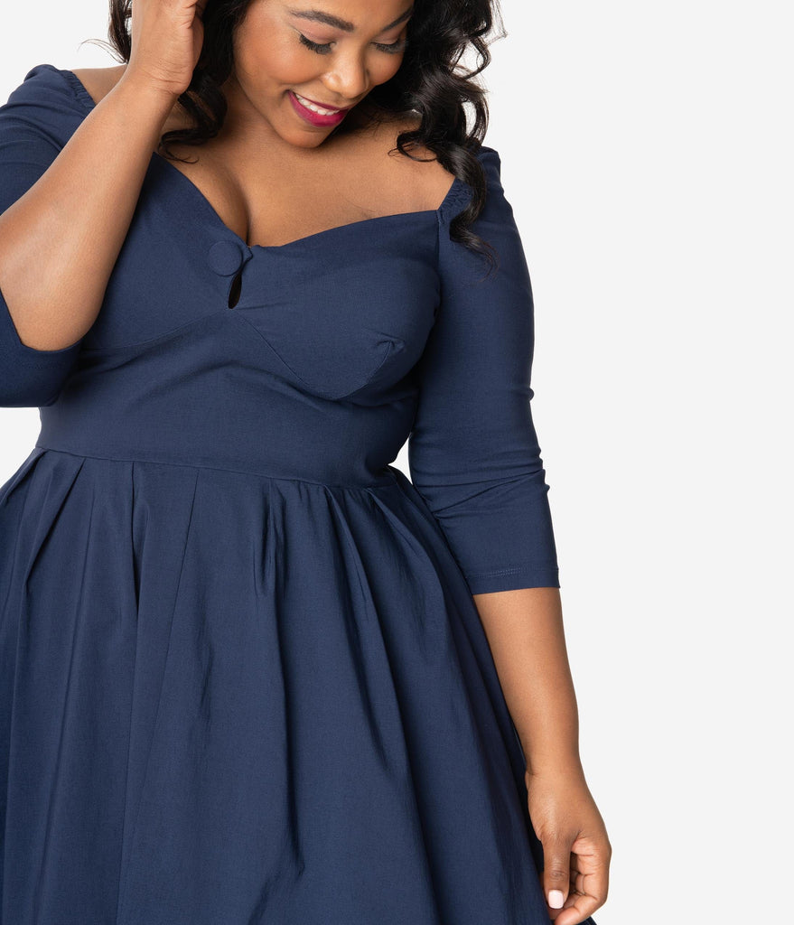 navy swing dresses