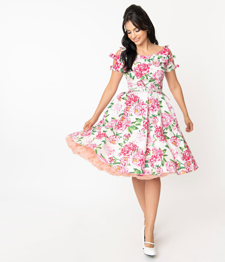 pink flowery dresses