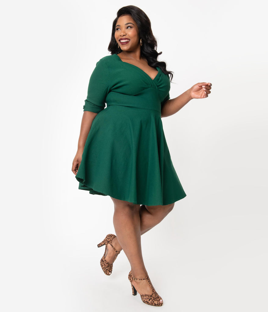 emerald green gown plus size