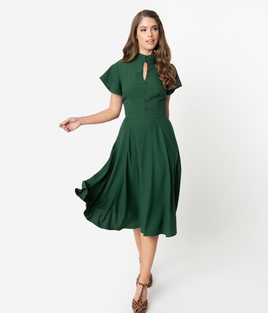 green frock dress