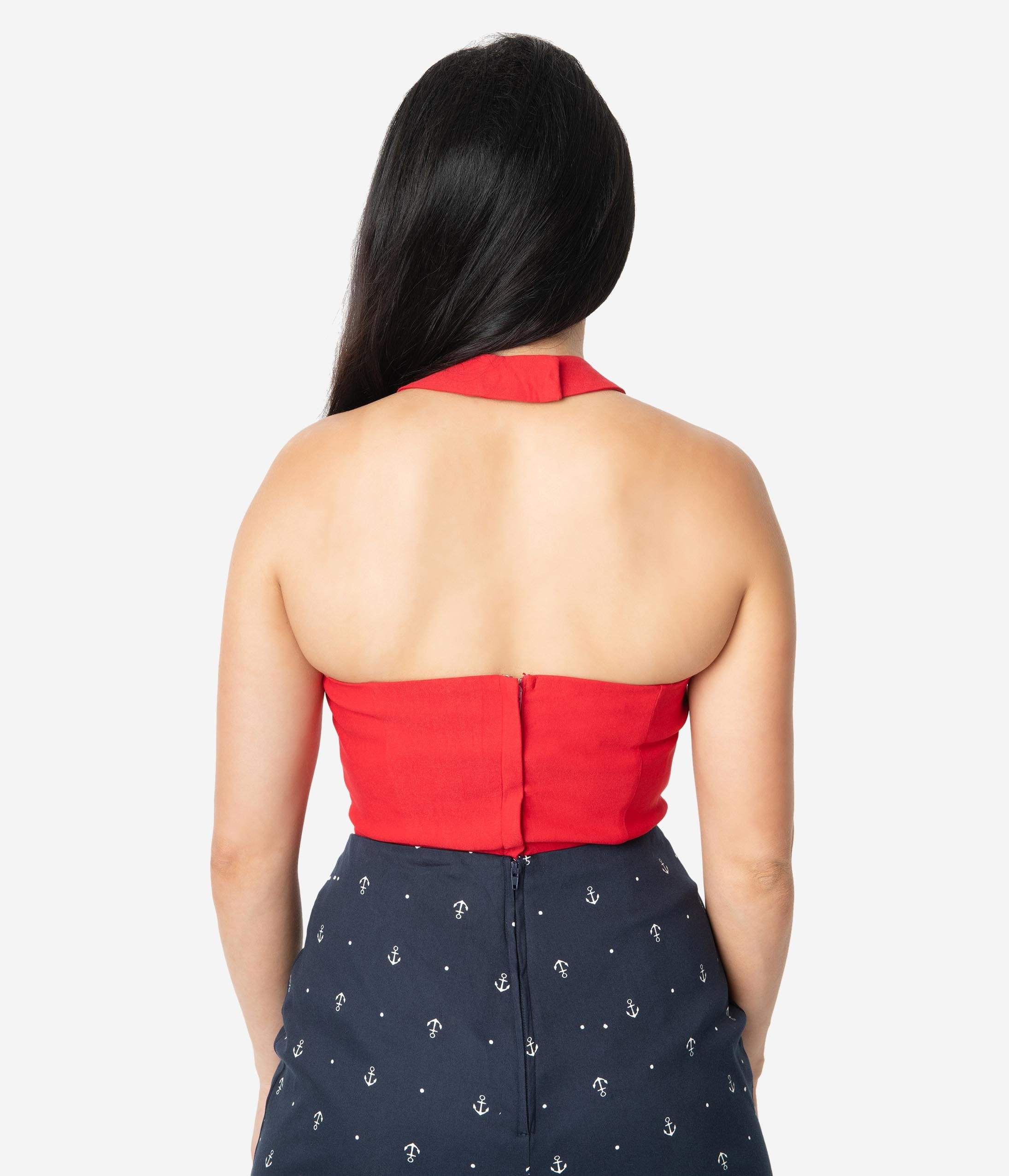 red halter top plus size