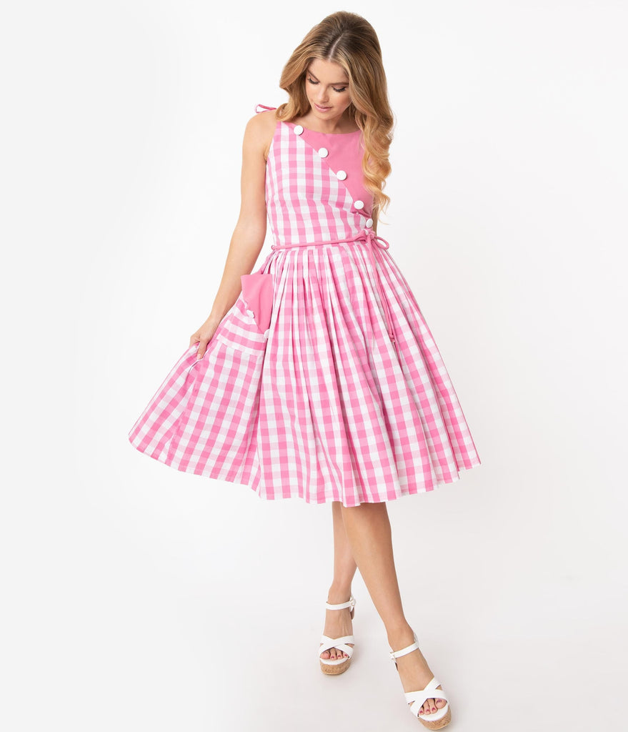 gingham swing dress