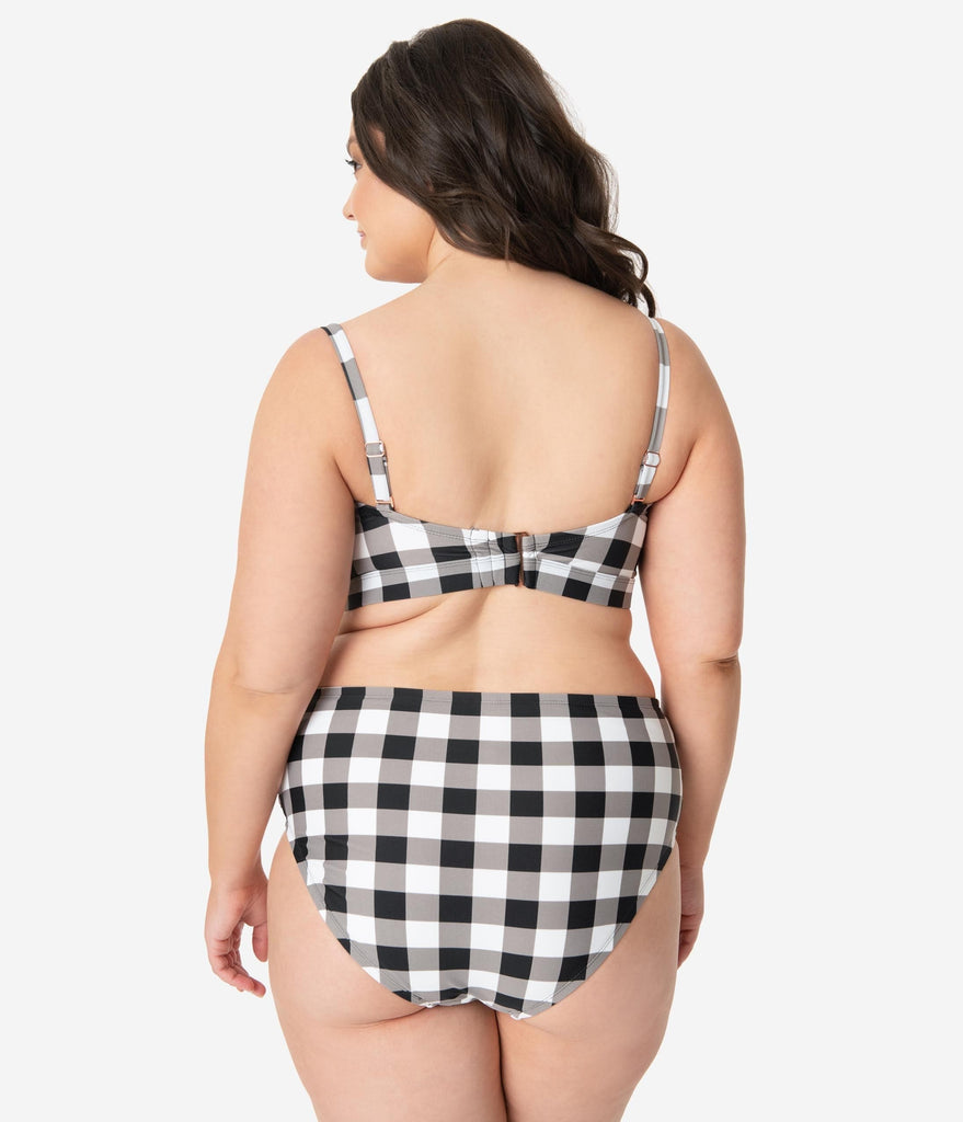 plus size gingham swimsuit