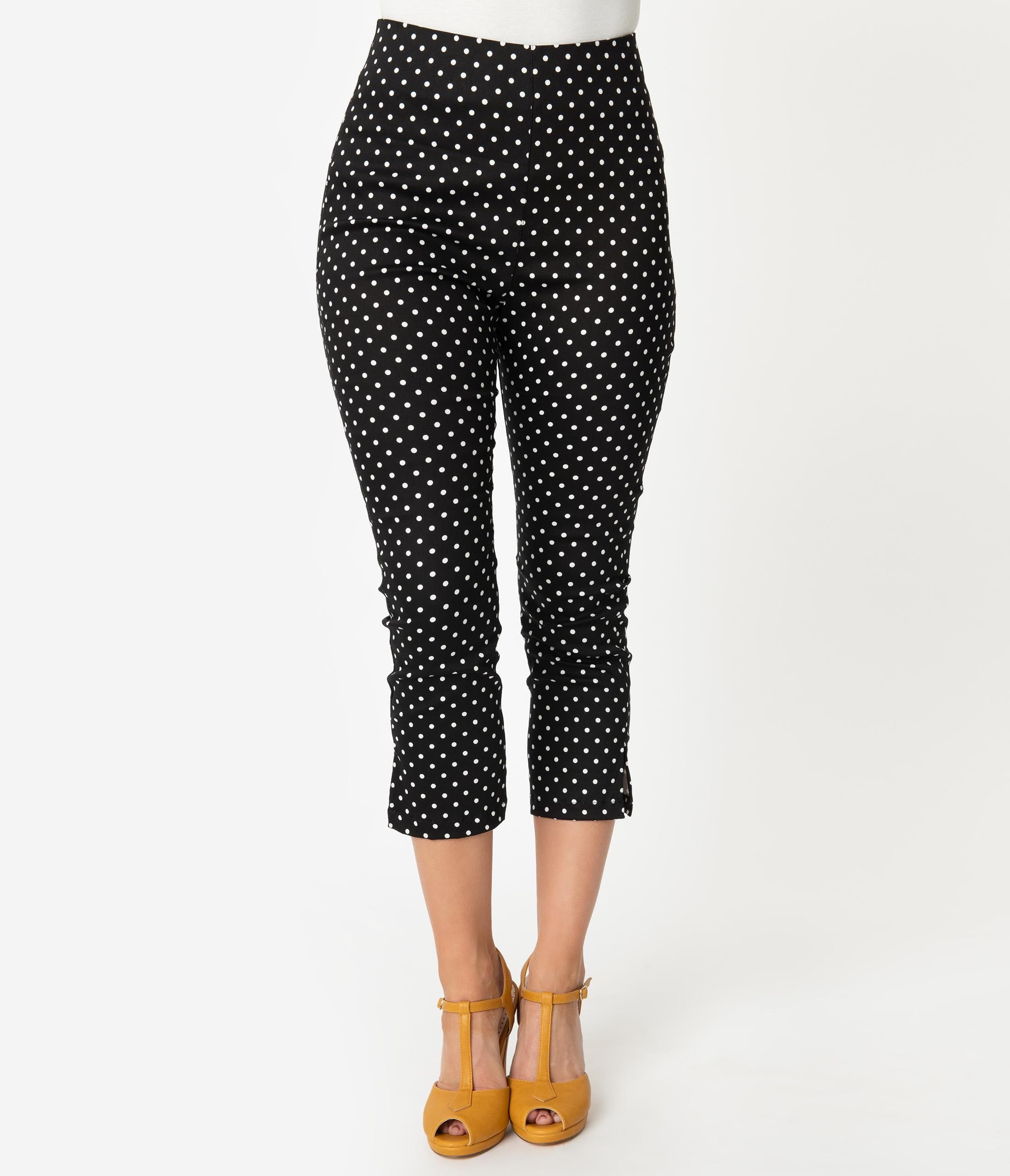 black and white capri pants