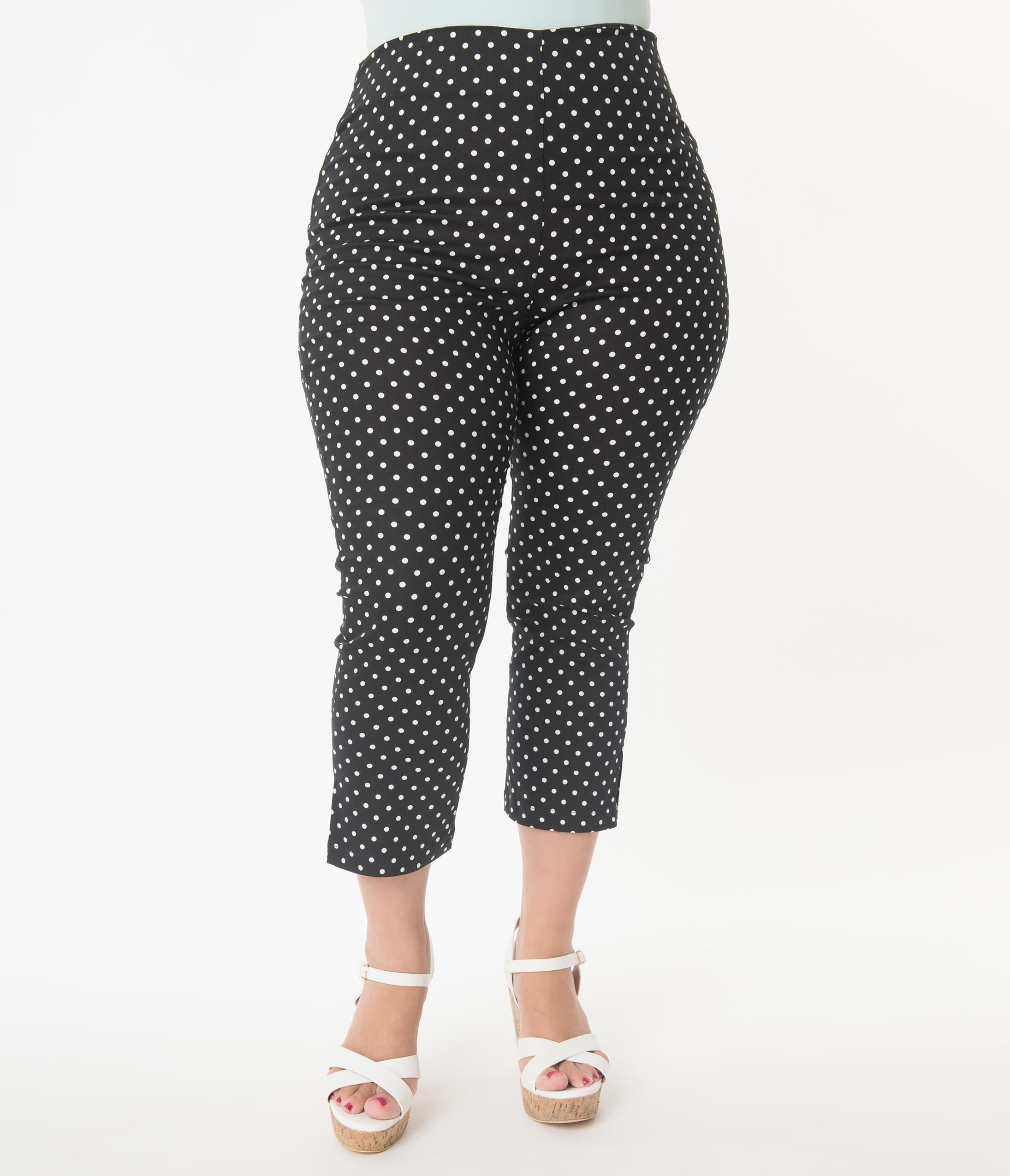 black and white capri pants