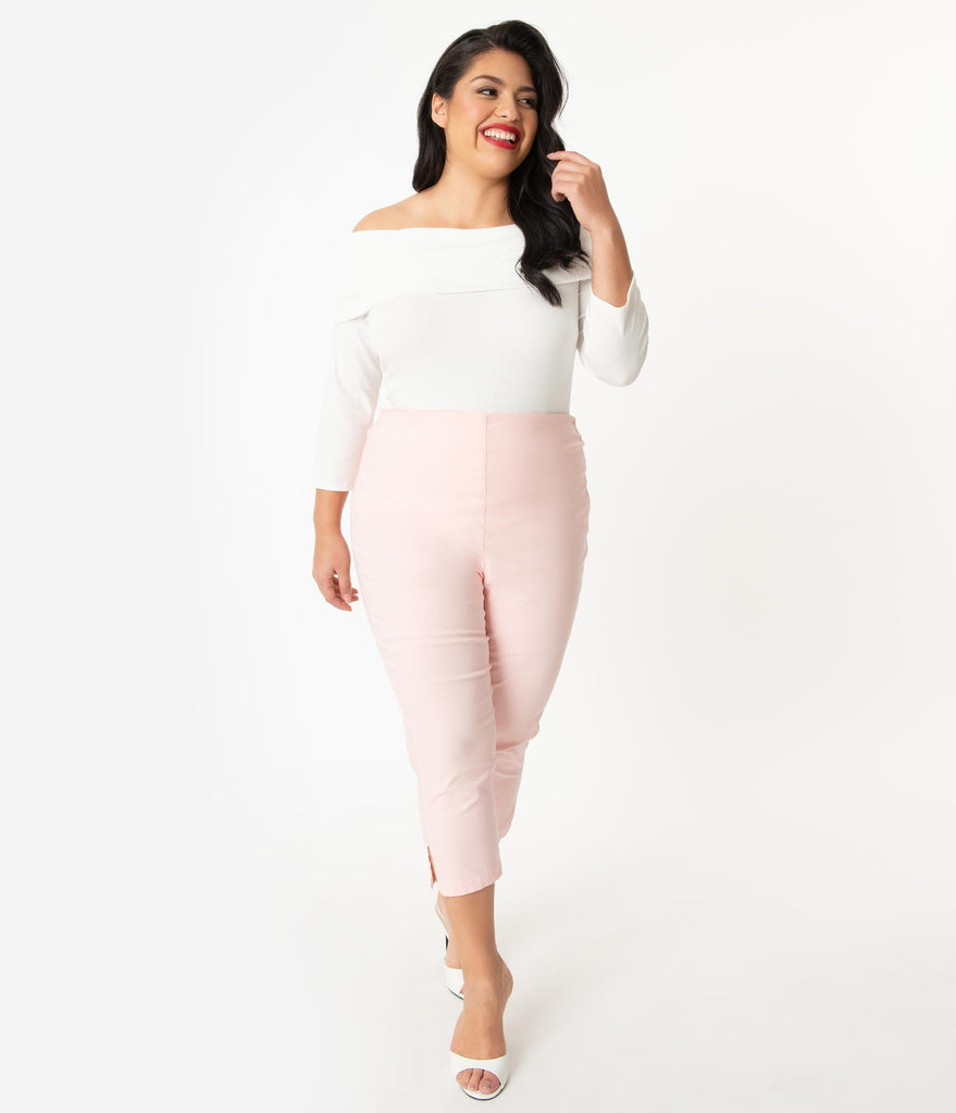 plus size pink pants