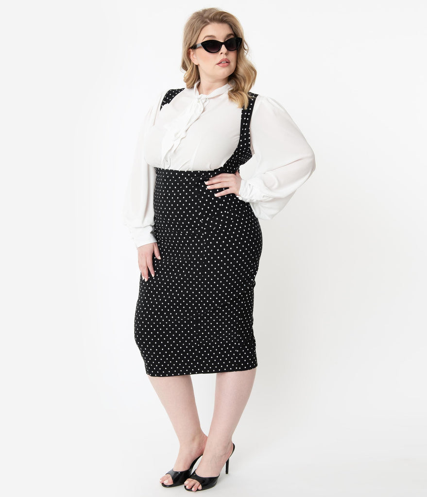 plus size black and white skirt