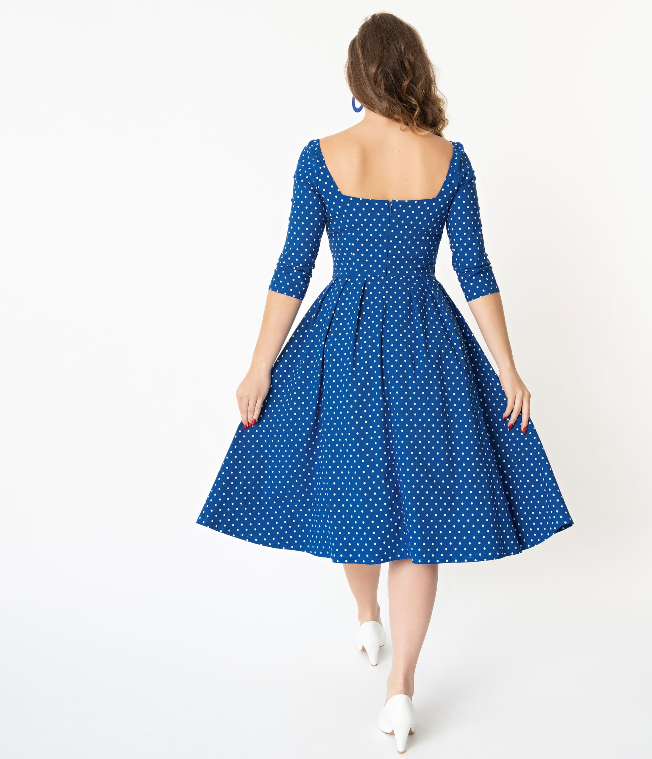 blue dot dress