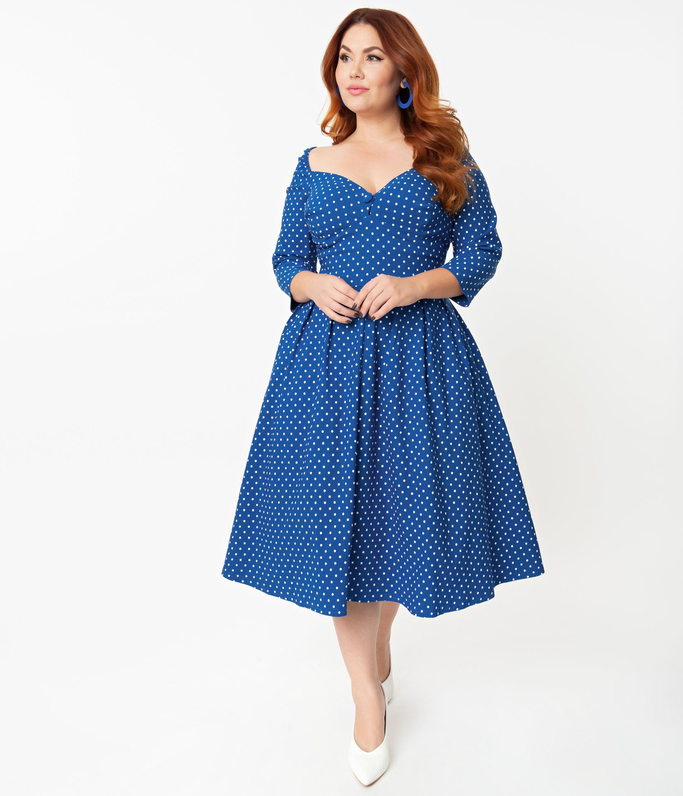 vintage polka dot dress plus size