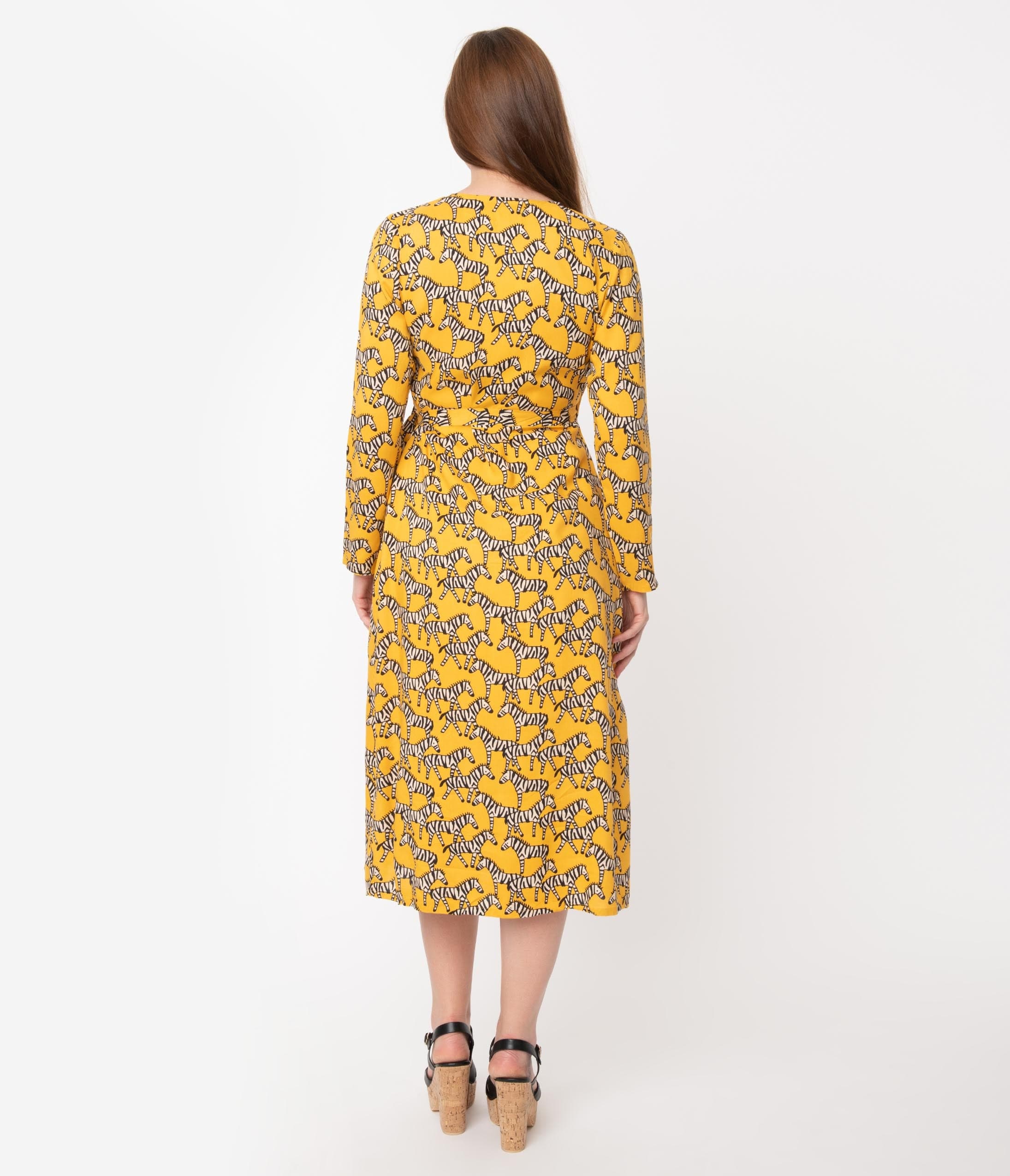 yellow animal print dress