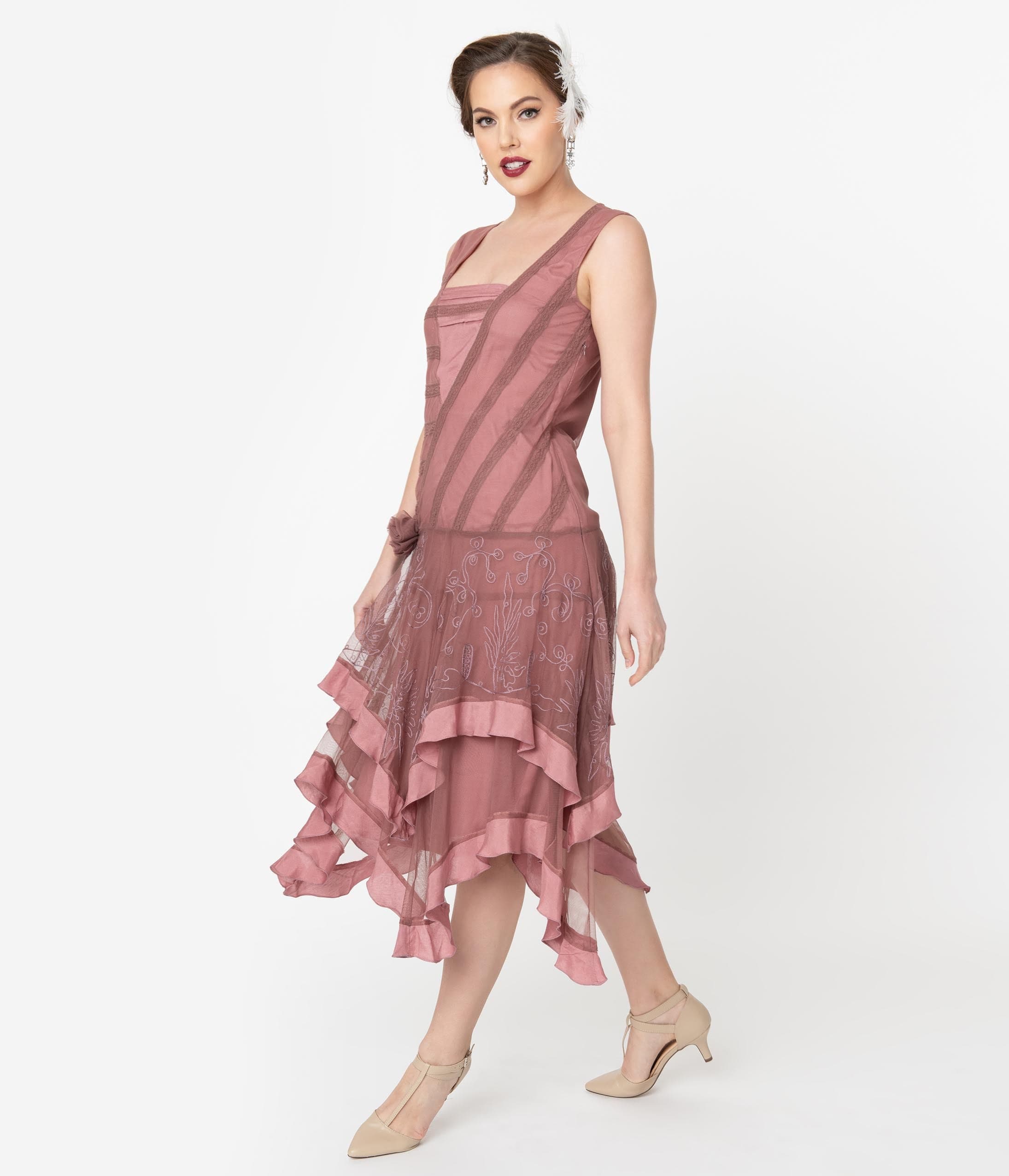 high neck flapper dress