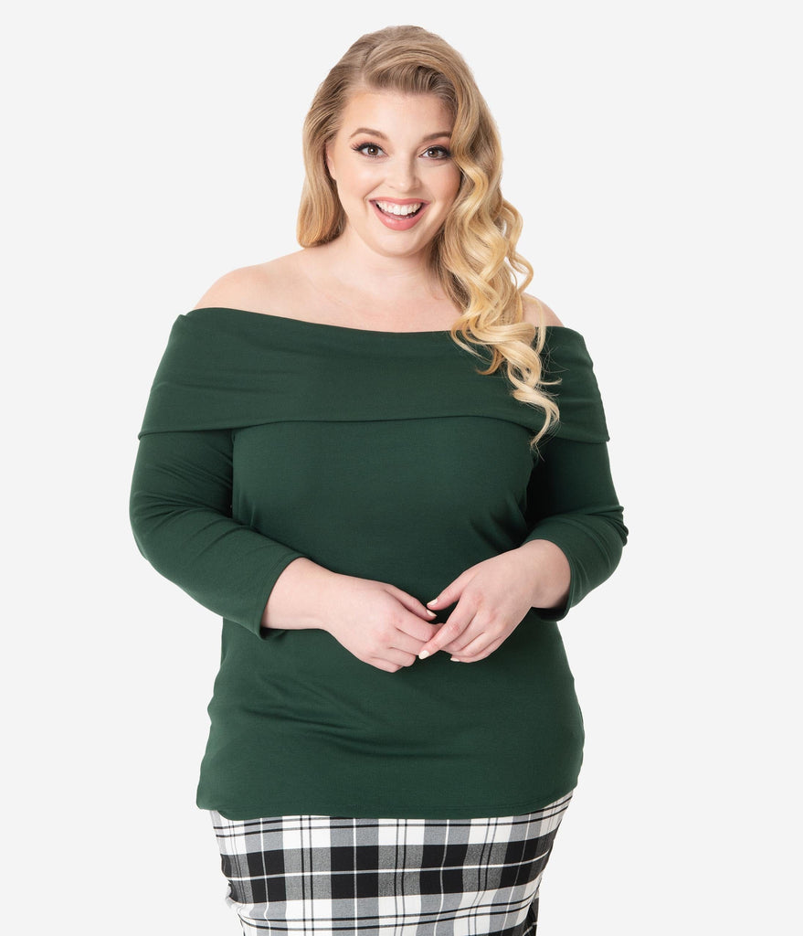 emerald green plus size top