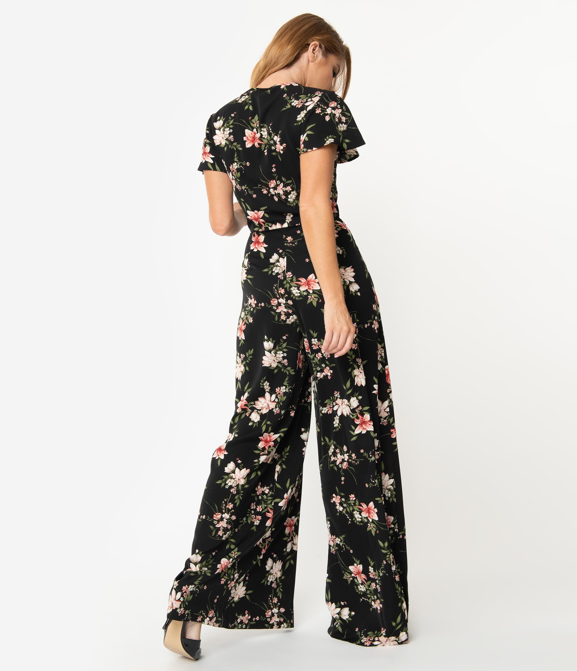 pink floral jumpsuit