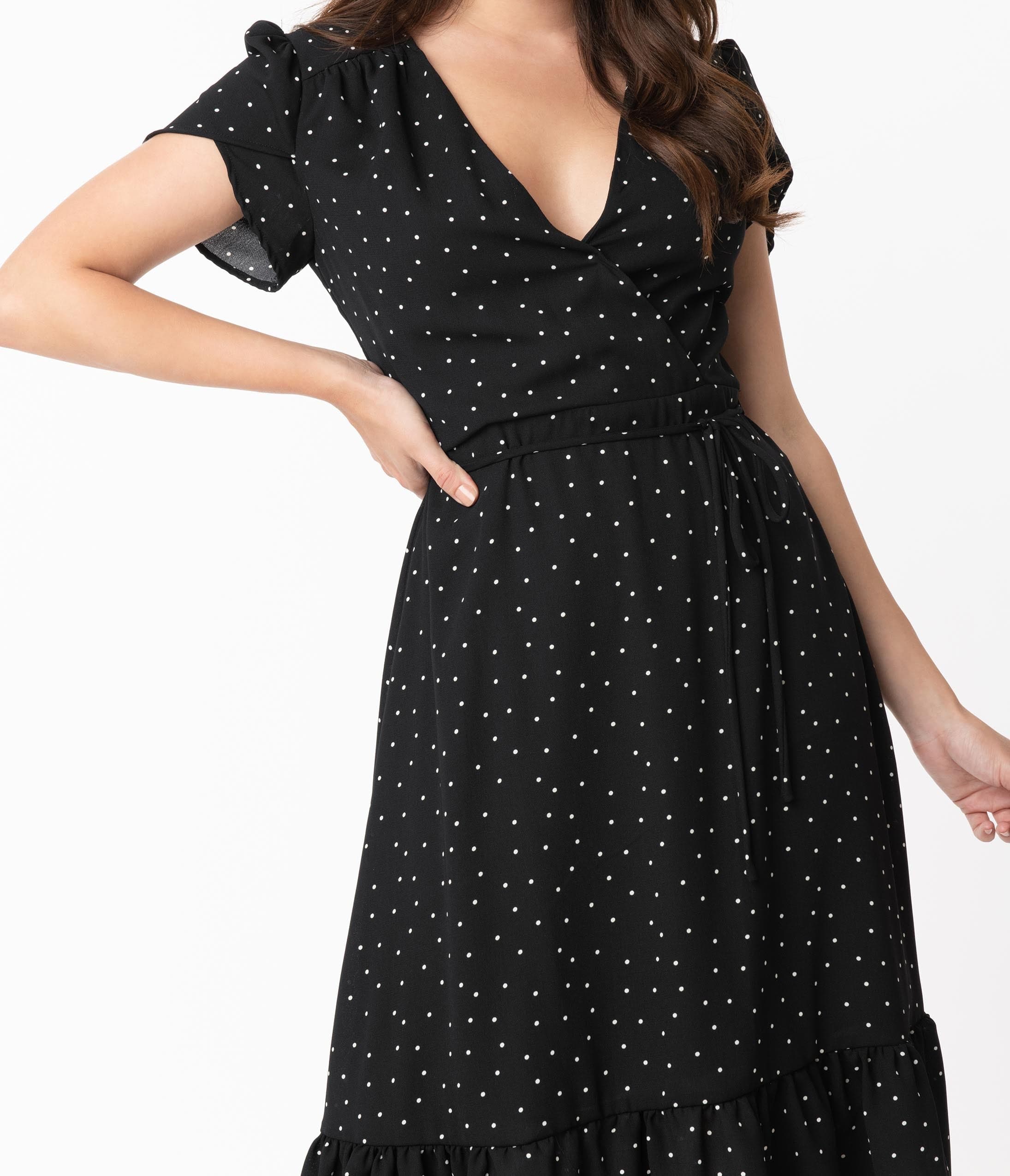 dotted midi dress