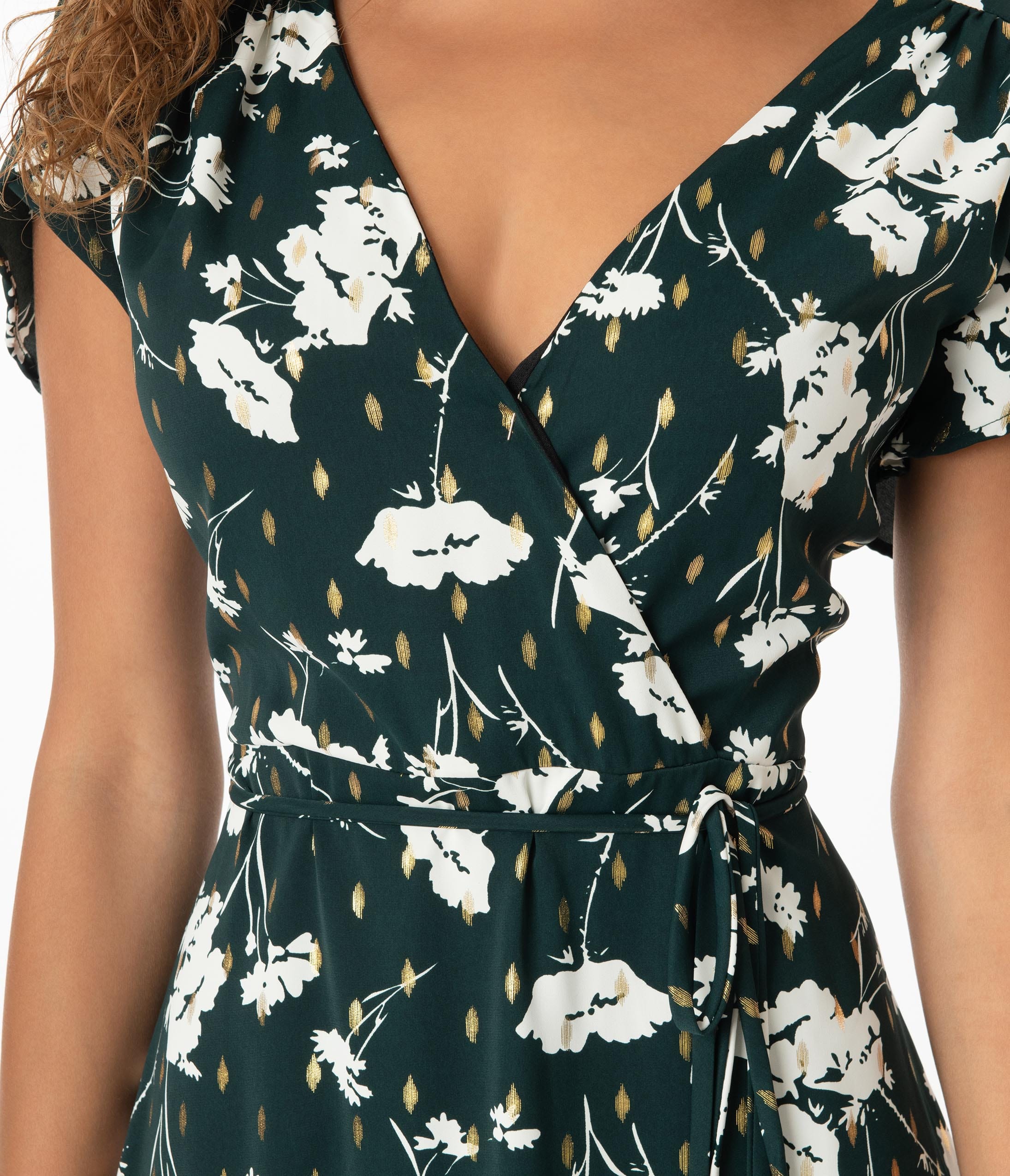 hunter green floral dress