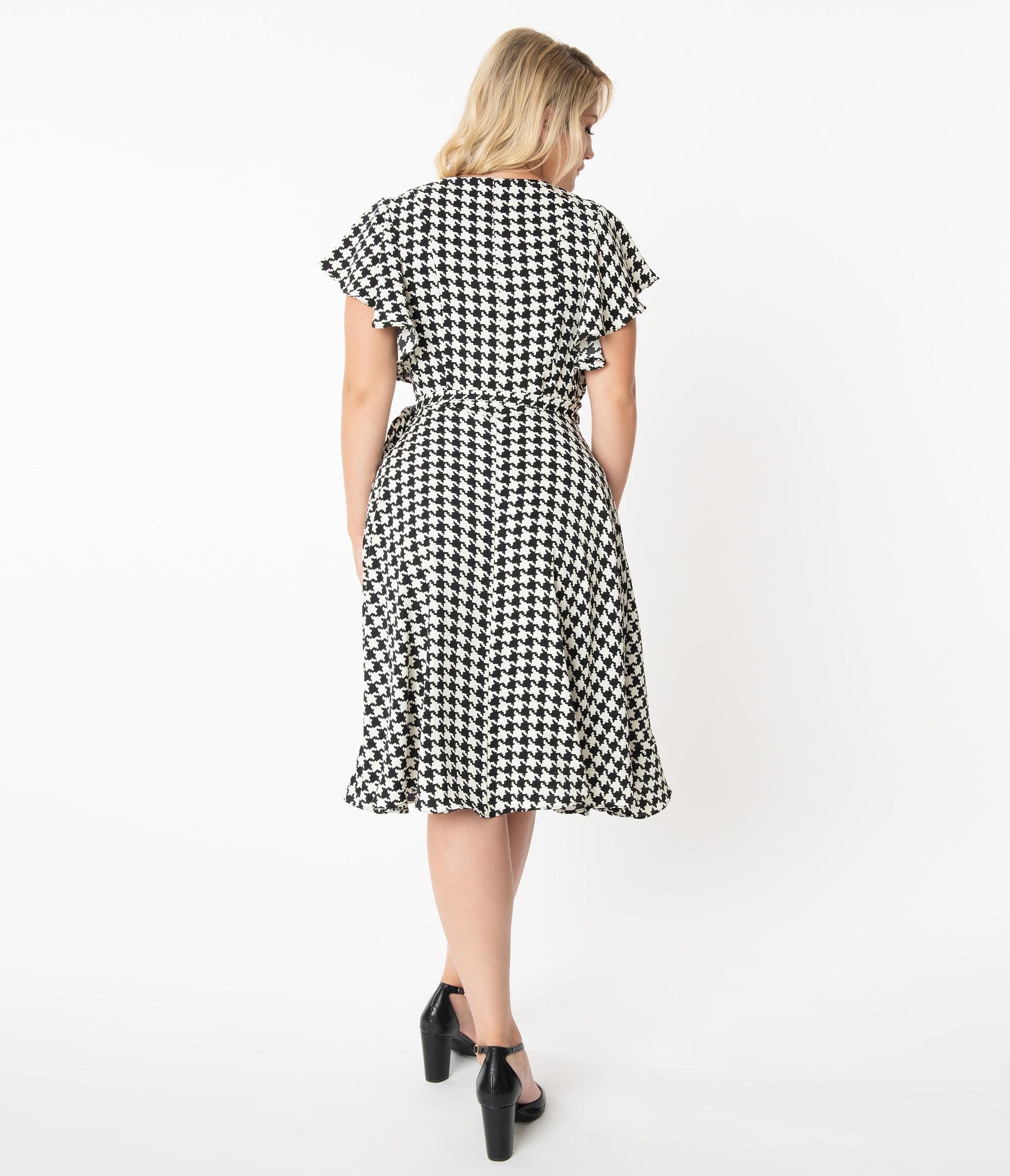 1960s black and white dress