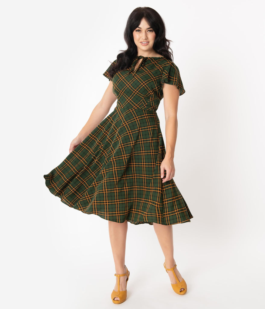 green 1940s dress