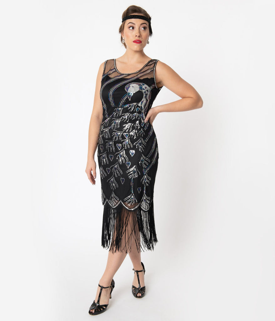 peacock 1920s dress