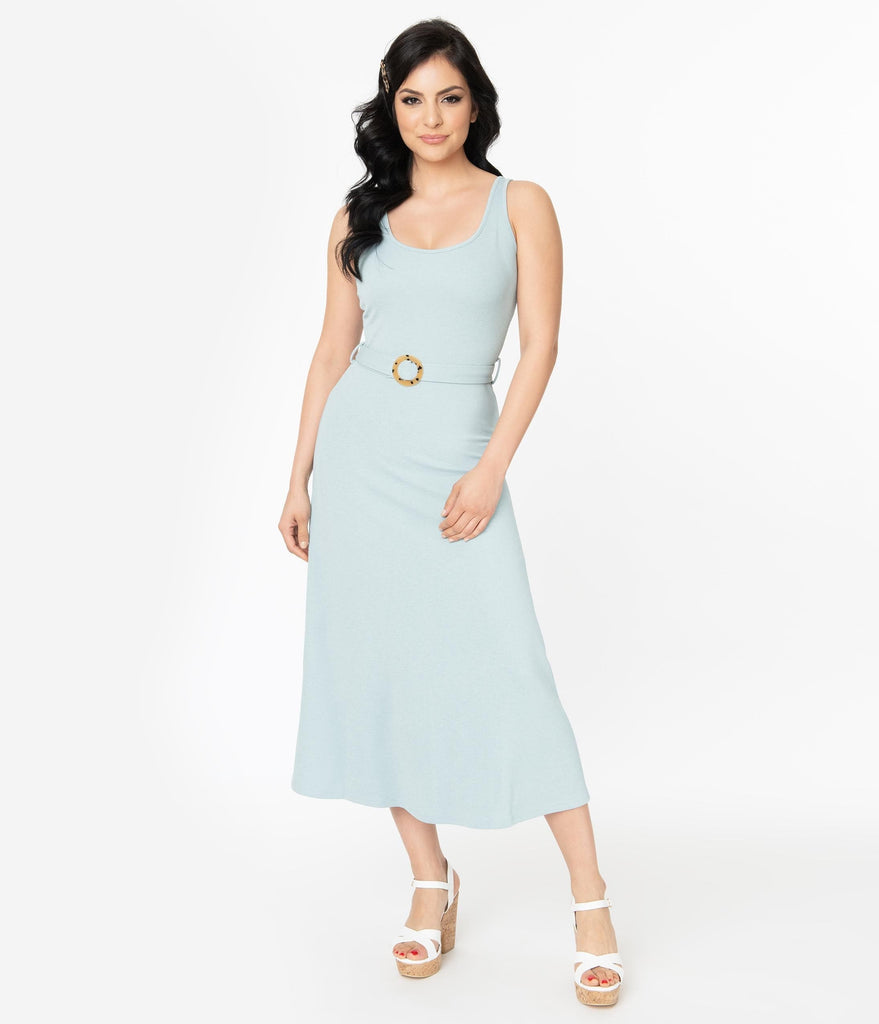 light blue sleeveless dress