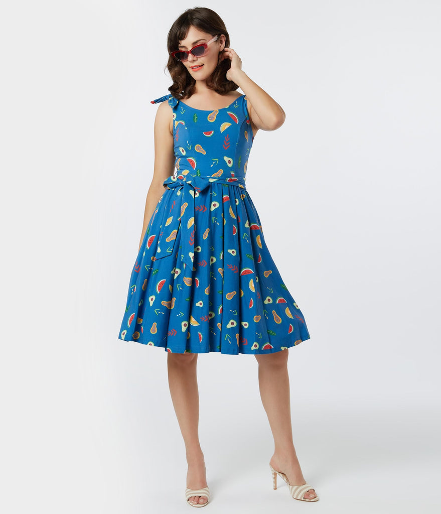 blue retro dress