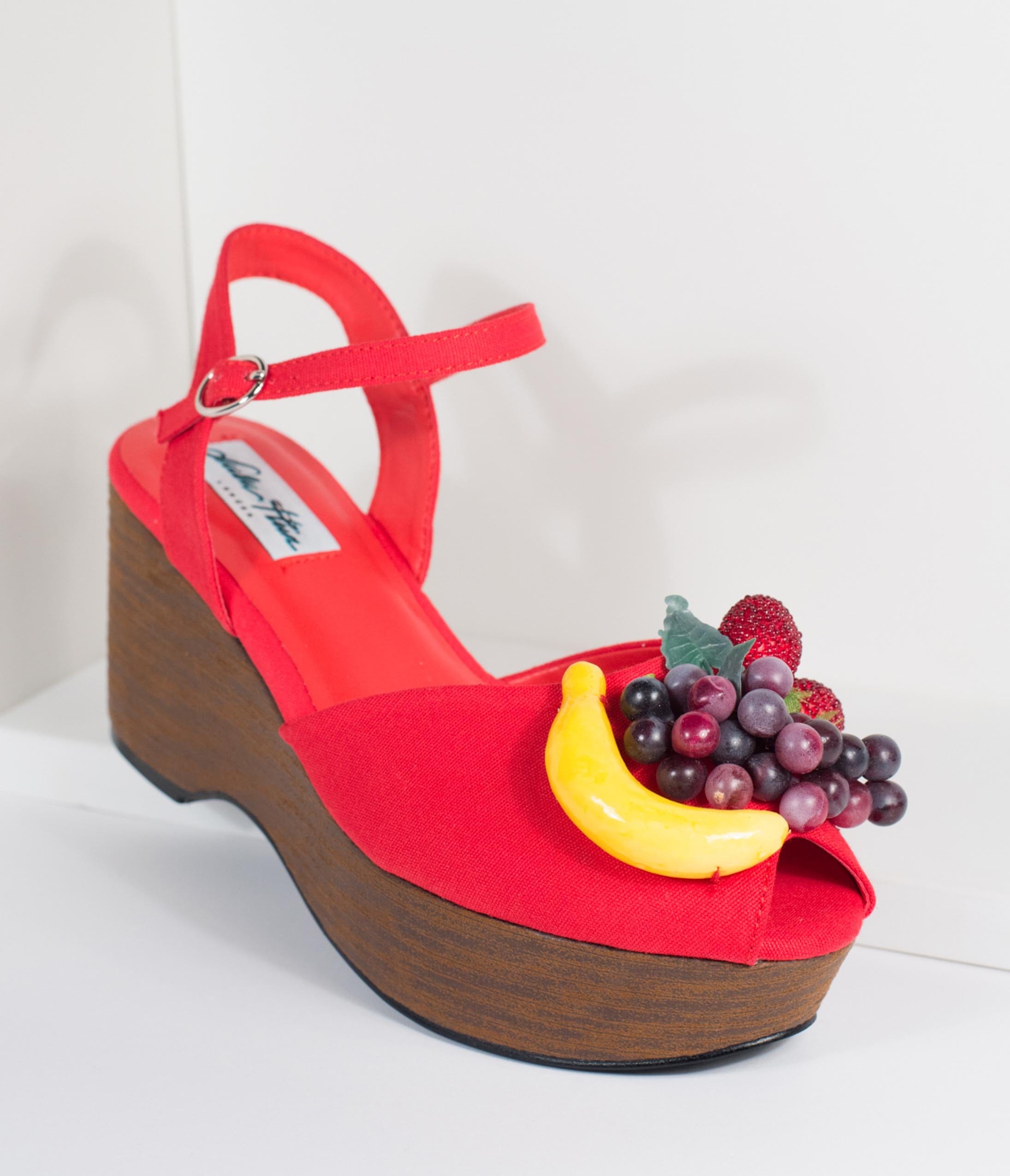 red wedges closed toe