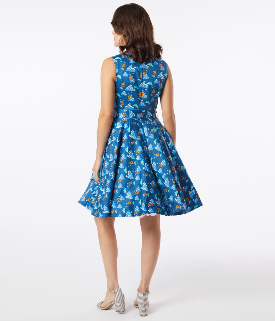 blue retro dress