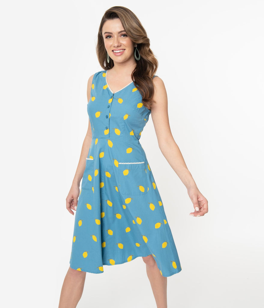 blue and yellow summer dress