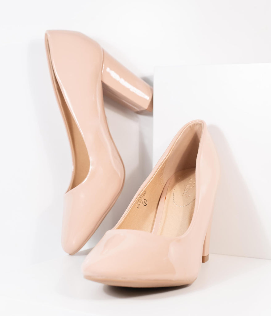 pink pumps block heel