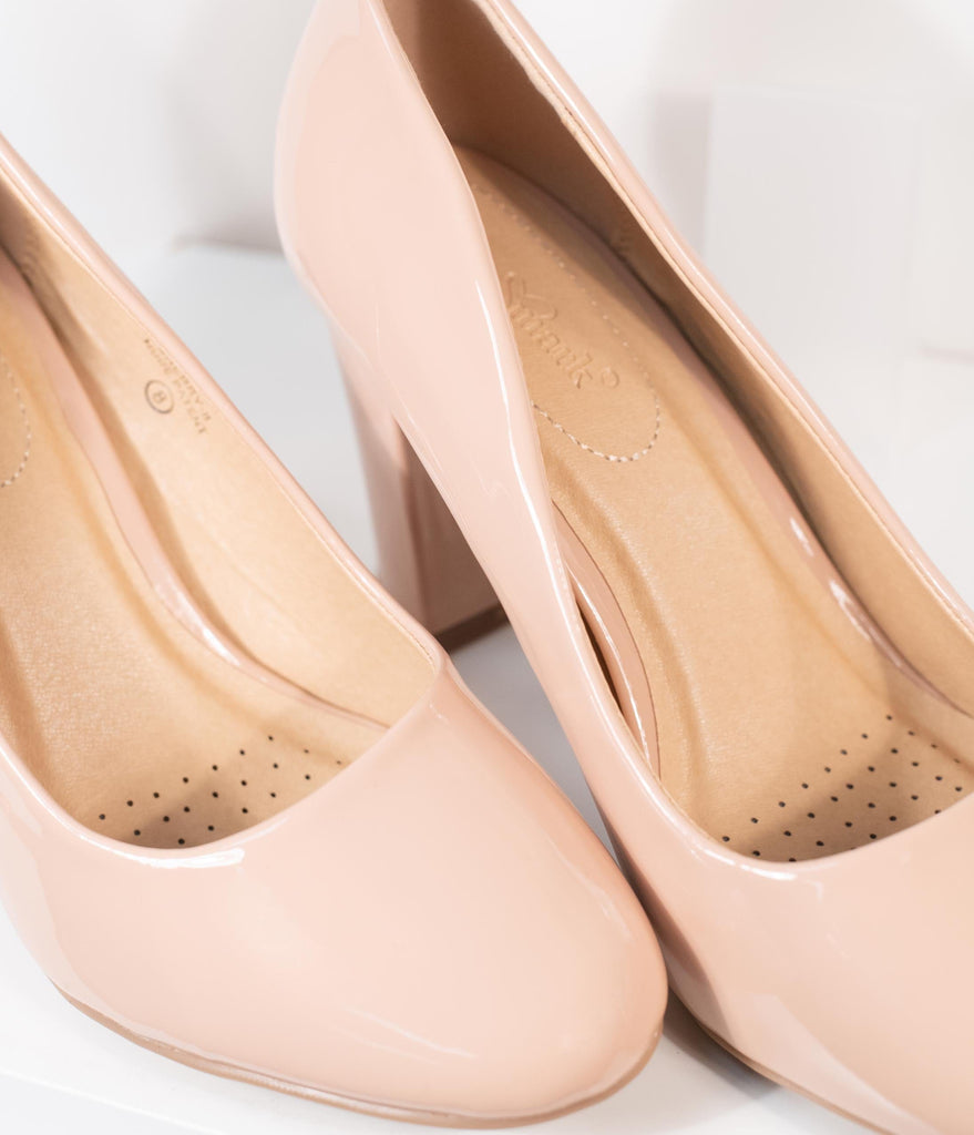 Blush Pink Patent Leatherette Block 