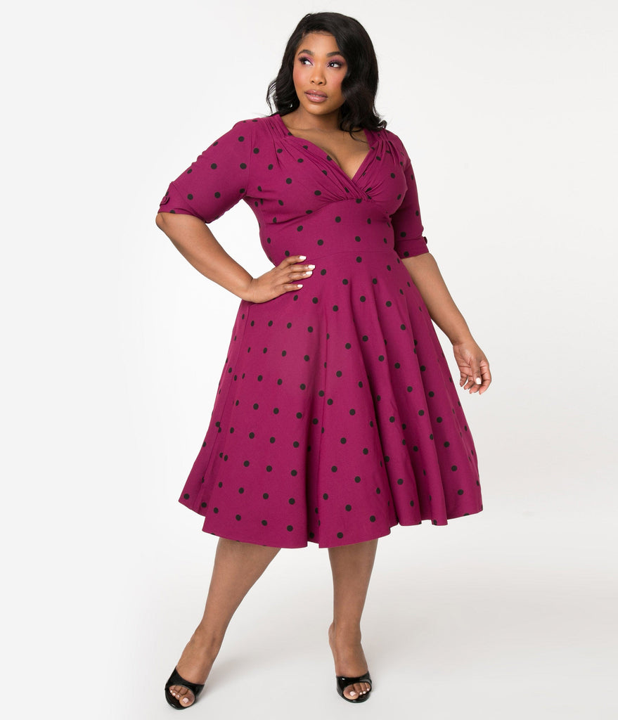 vintage polka dot dress plus size