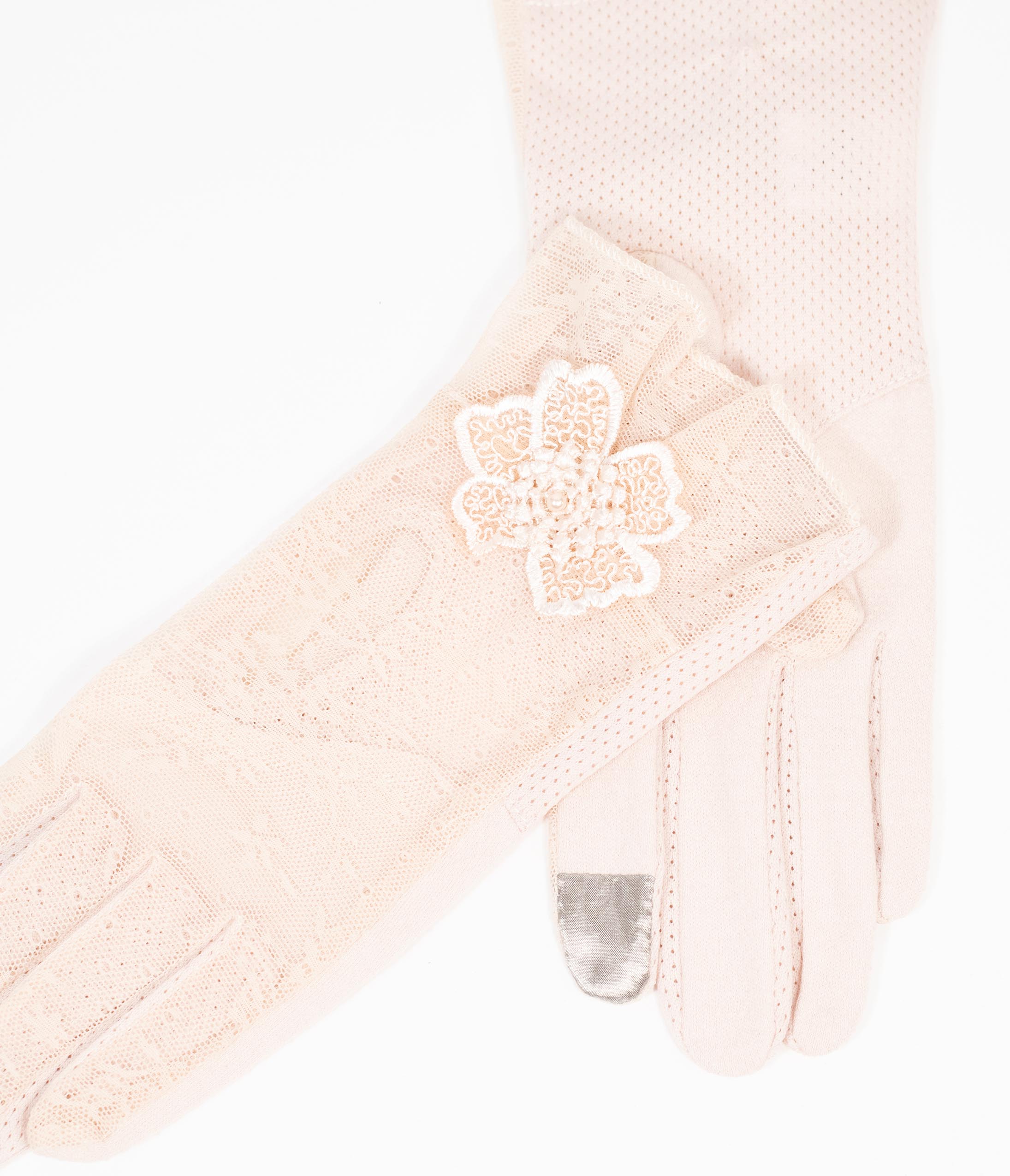 beige lace gloves