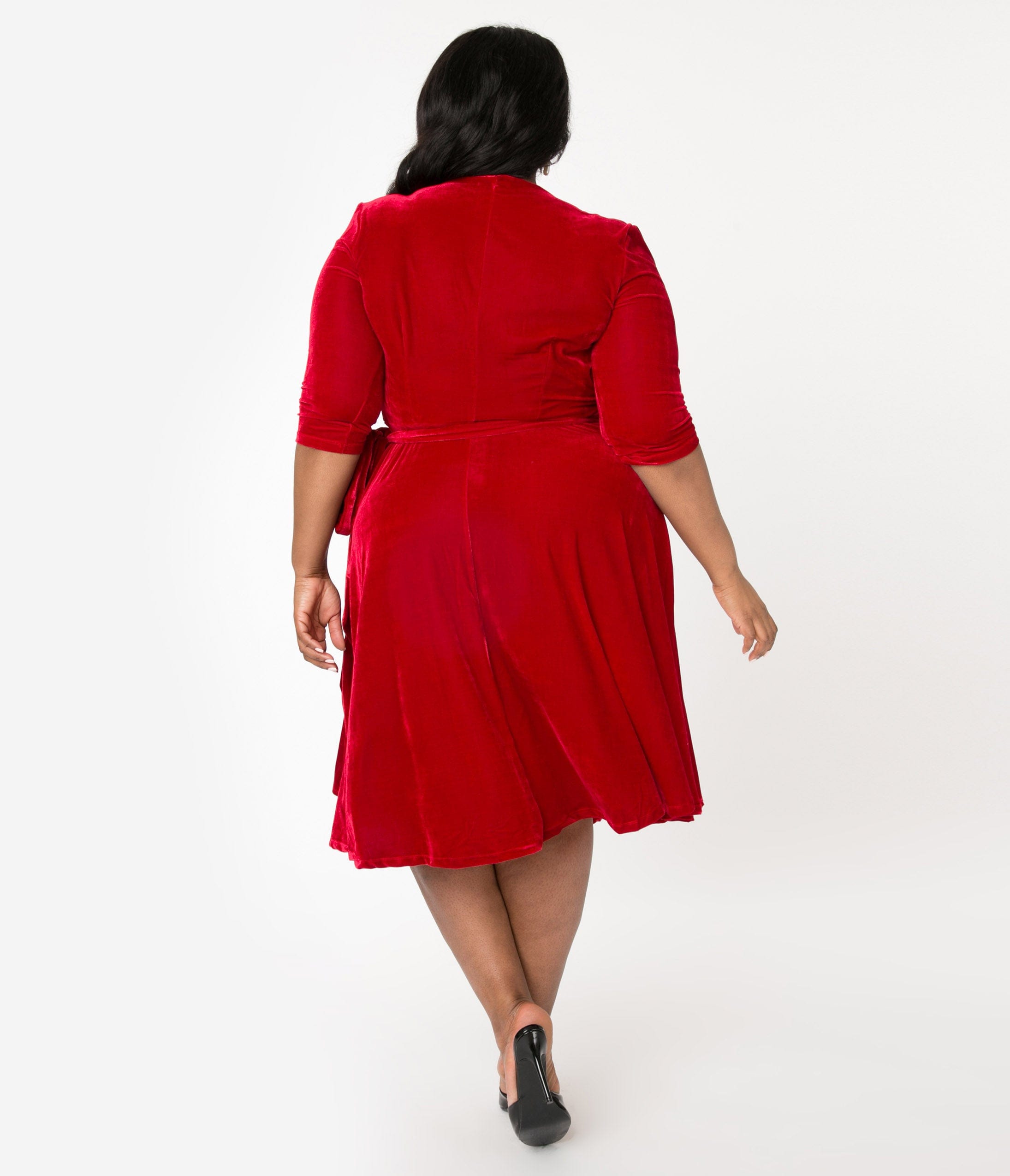 plus size burgundy wrap dress