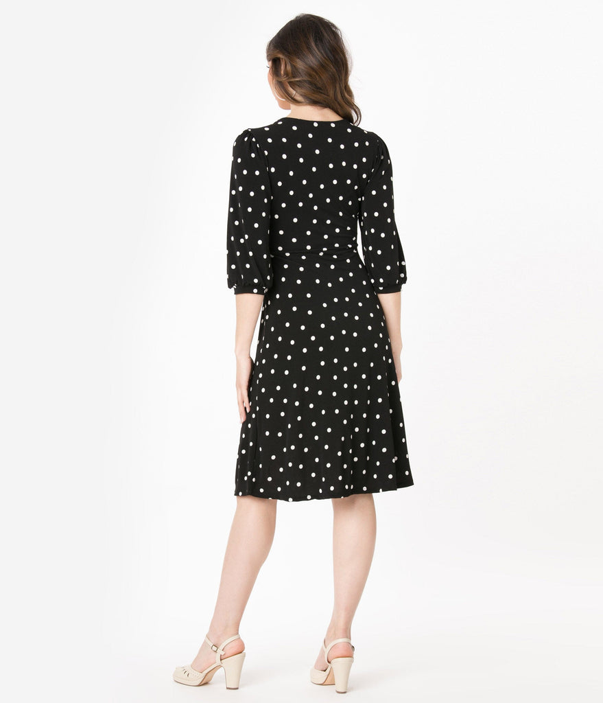 vintage black and white polka dot dress