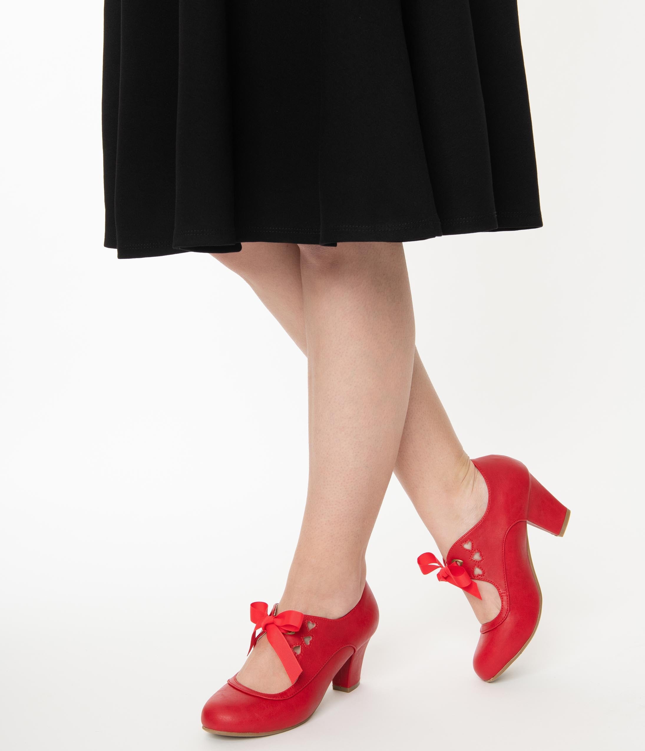 red heels with bow