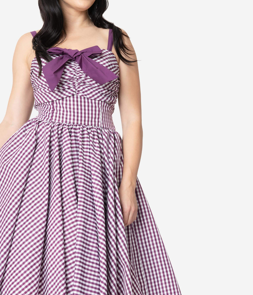 purple 1950s dress