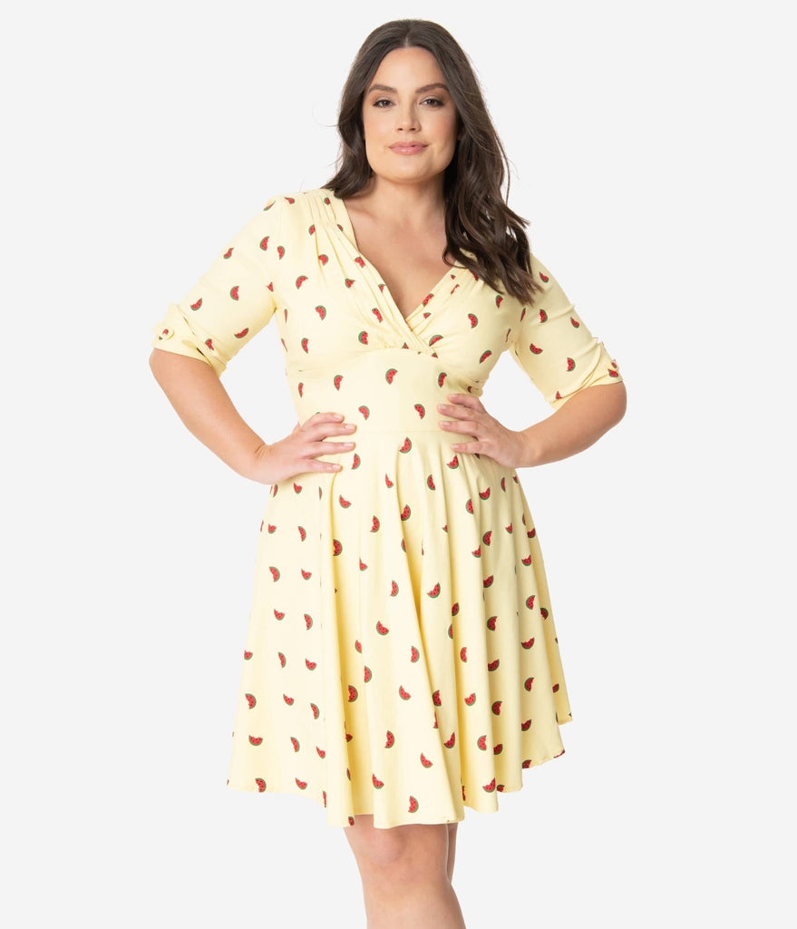 light yellow plus size dress