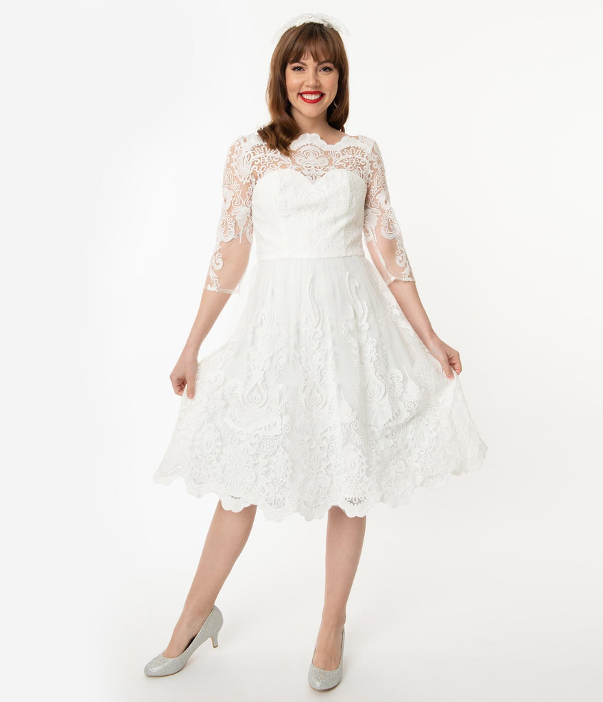 chi chi london fit & flare lace dress