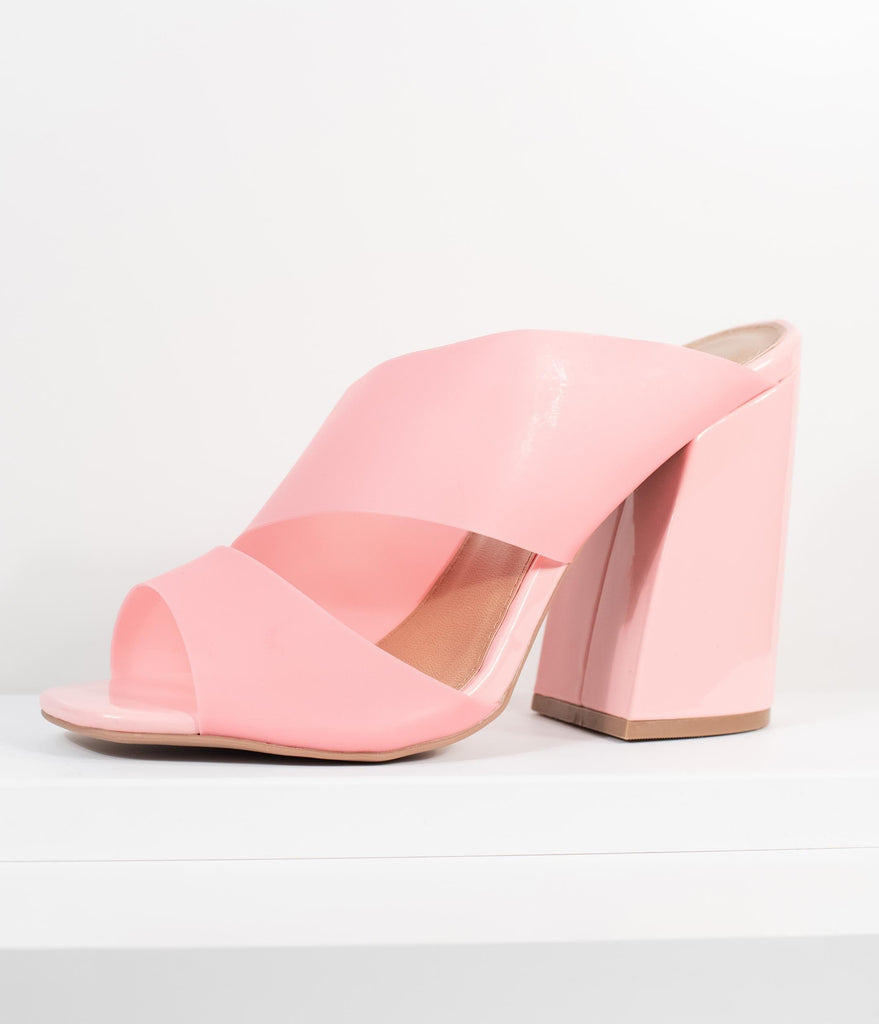 pink vinyl heels