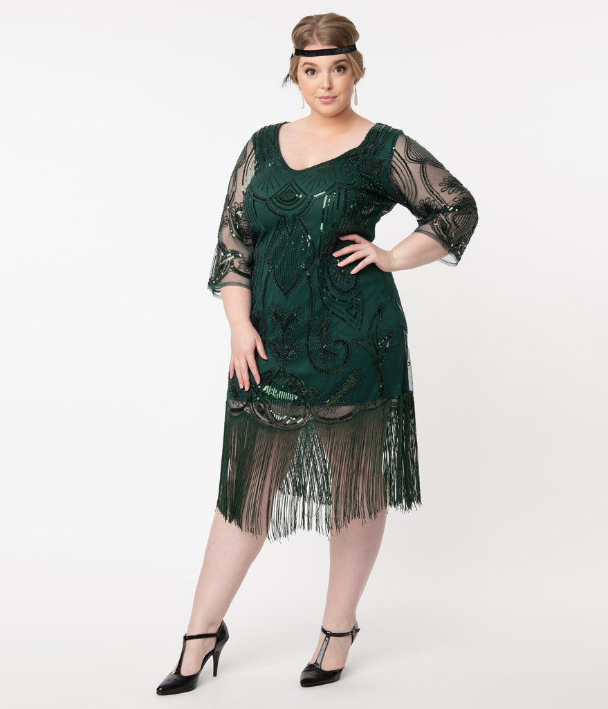 emerald flapper dress