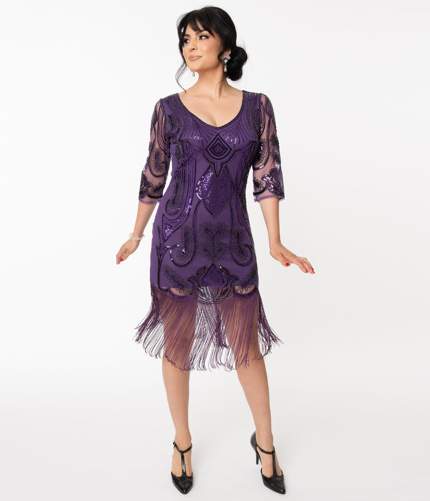 lilac flapper dress