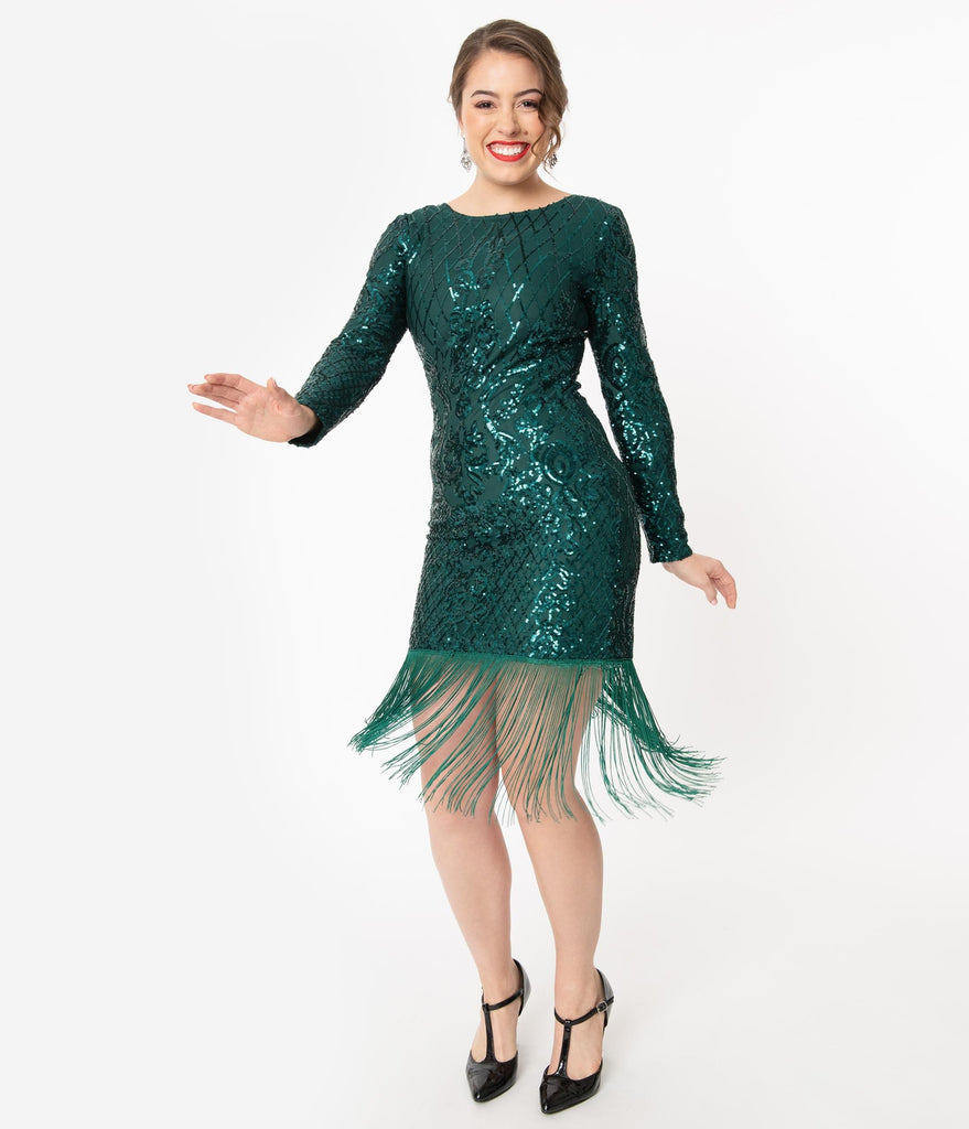 emerald flapper dress