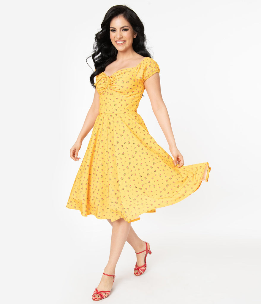 yellow overall skirt