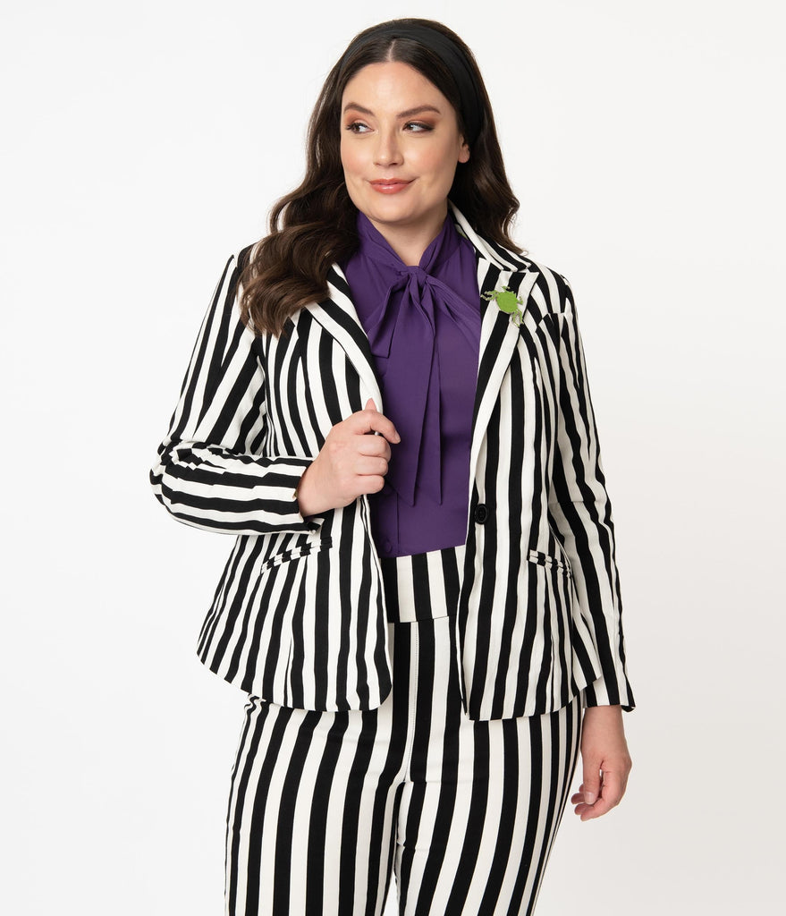 black and white striped coat