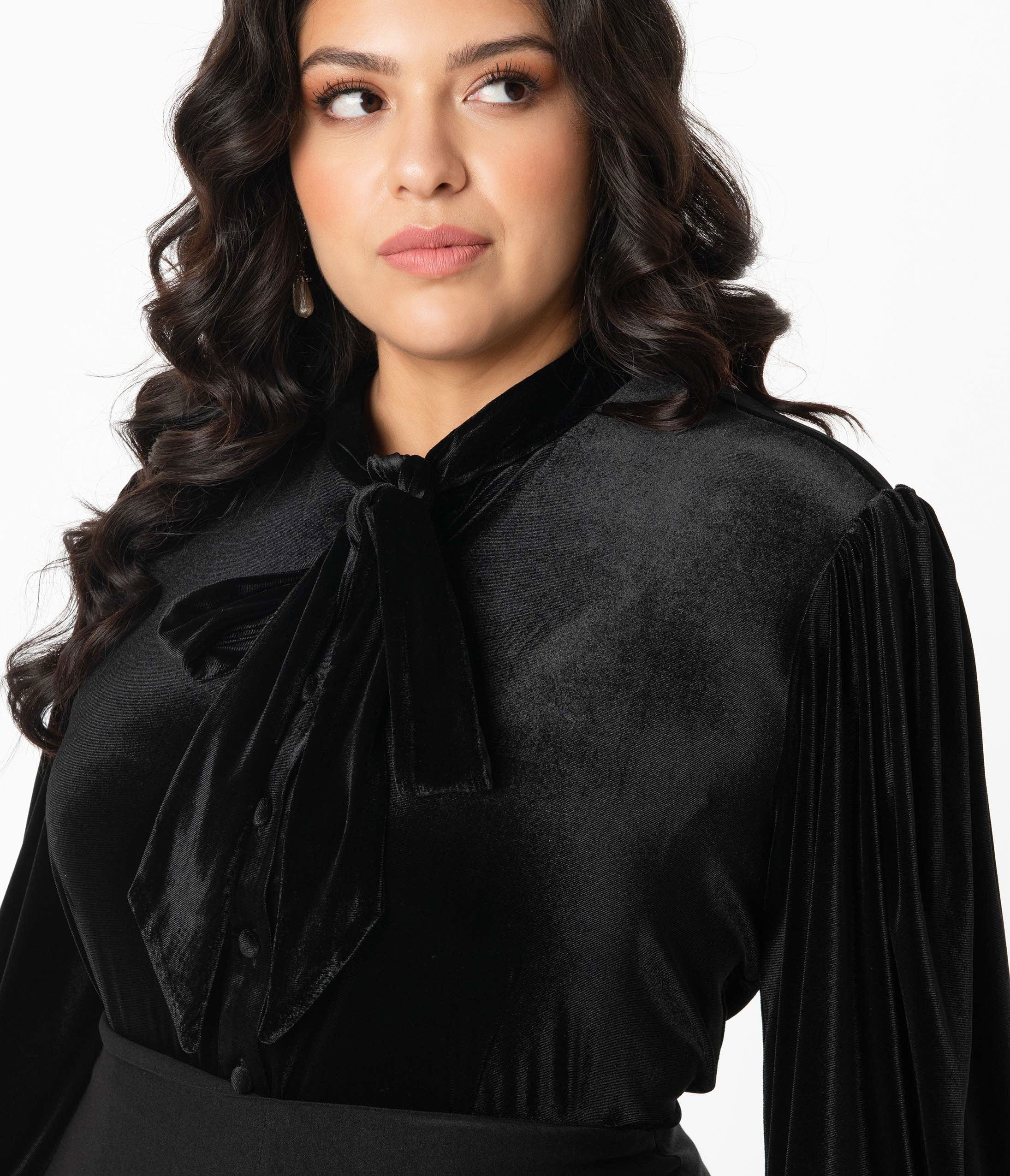 plus size velvet blouse