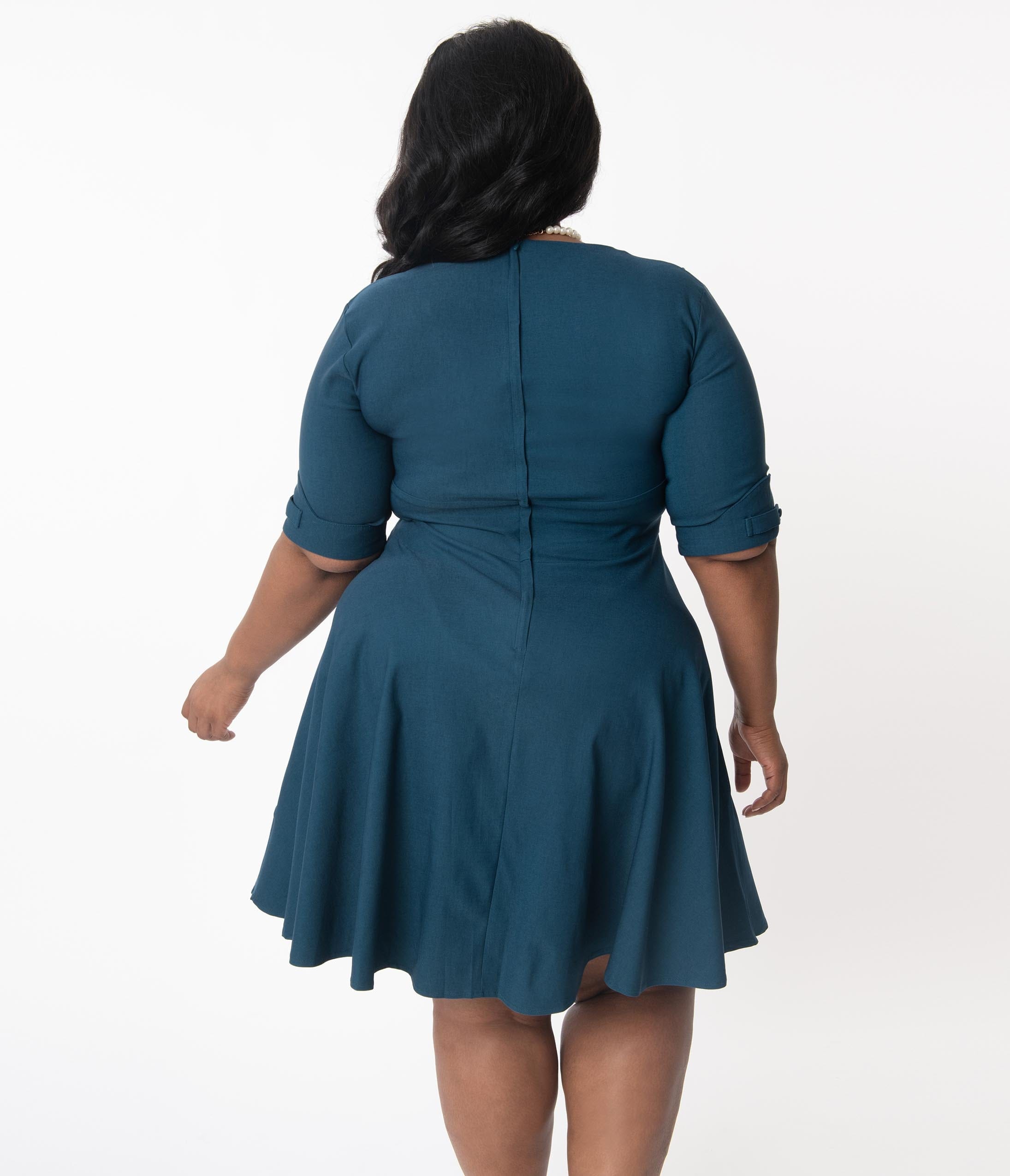 teal color plus size dresses