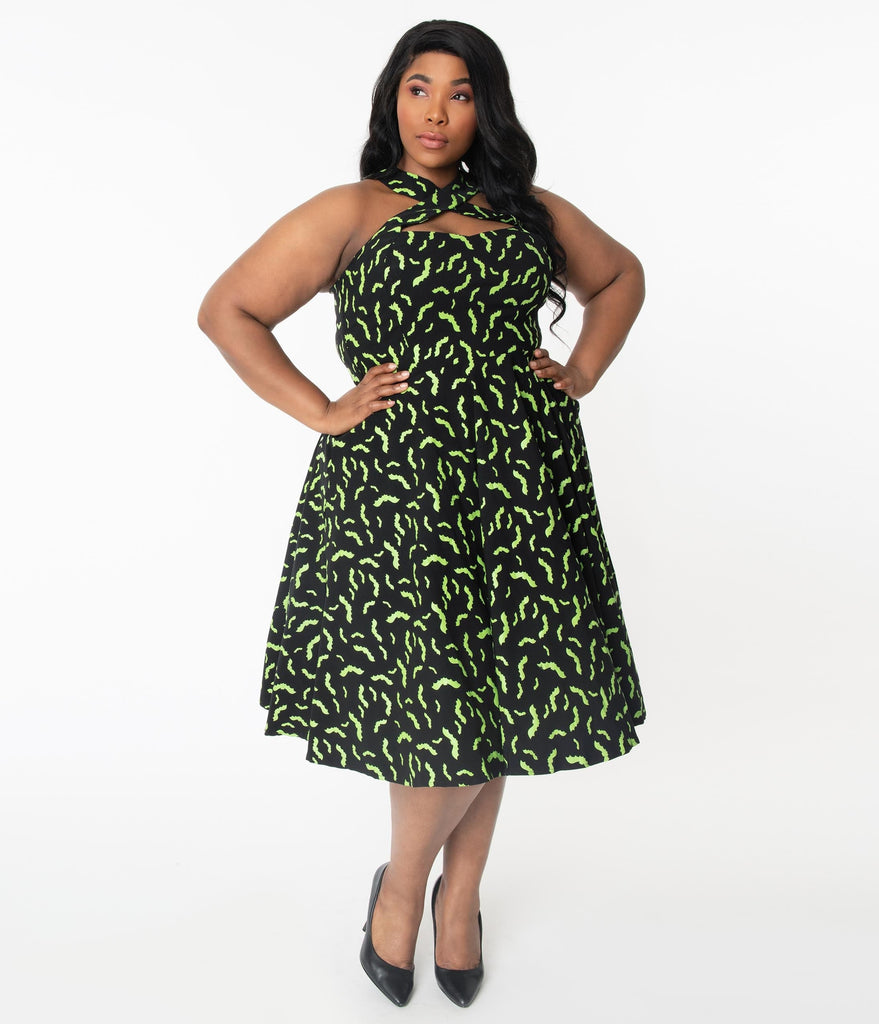 neon green dress plus size