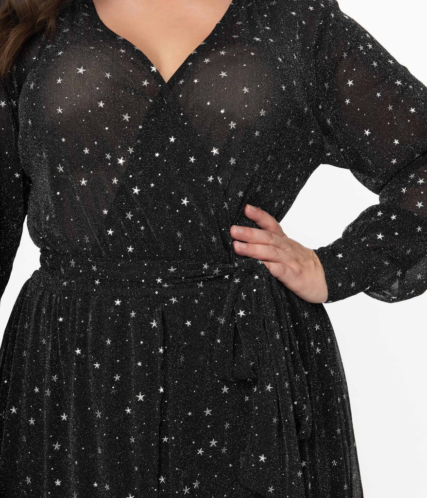 black dress with silver stars